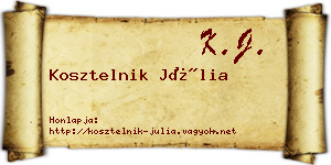 Kosztelnik Júlia névjegykártya