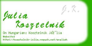 julia kosztelnik business card